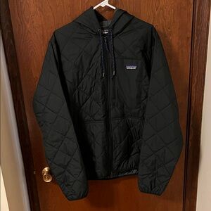 Patagonia Men's Black Diamond Quilted Hooded Bomber - Large